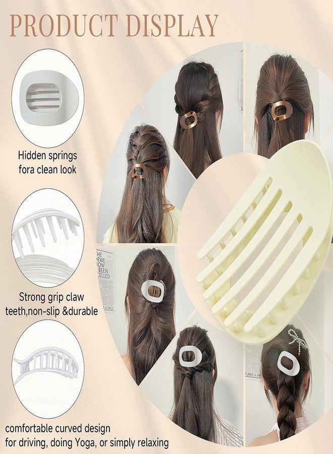 BOKKY 3 PACK Women's Flat Claw Hair Clips And 4 PACK No-Slip Hair Pin, Strong Hold Square Hair Accessories For Thick & Thin Hair, Lay Flat Design For Work & Daily Styling(B) - Image 3